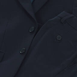 BOSS-Boys Navy Blue Twill Suit | Childrensalon