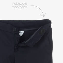 BOSS-Boys Navy Blue Twill Suit | Childrensalon