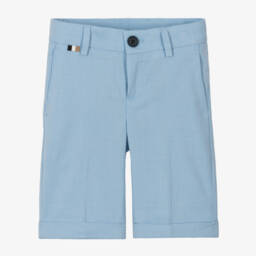 BOSS-Boys Smart Blue Shorts | Childrensalon