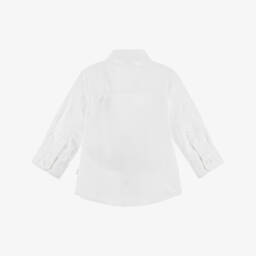 BOSS-Boys White Cotton Double B Monogram Shirt | Childrensalon
