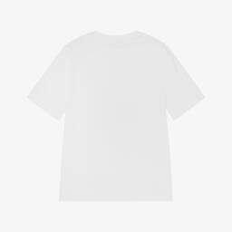 BOSS-تيشيرت قطن بشعار مونوغرام لون أبيض للأولاد | Childrensalon