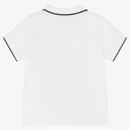 BOSS-Boys White Cotton Polo Shirt | Childrensalon