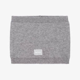 BOSS-Снуд серый вязаный с двойным слоем | Childrensalon