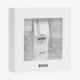 BOSS-White Bottle & Dummy Set | Childrensalon