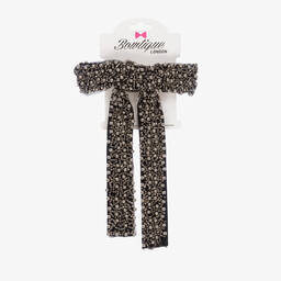 Bowtique London-مشبك للشعر فيونكة خرز لون أسود للبنات (13 سم) | Childrensalon