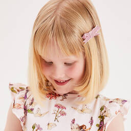 Bowtique London-Girls Glittery Pink Hair Clips (2 Pack) | Childrensalon