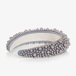 Bowtique London-Girls Grey Beaded Hairband | Childrensalon