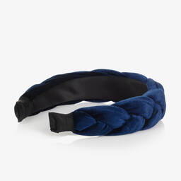 Bowtique London-طوق للشعر قطيفة لون كحلي للبنات | Childrensalon