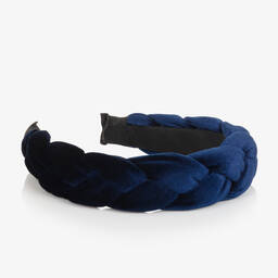 Bowtique London-طوق للشعر قطيفة لون كحلي للبنات | Childrensalon