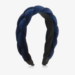 Mayoral-Girls Blue Layered-Look Tweed Dress with Velvet Bows | Childrensalon