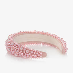 Bowtique London-Girls Pink Beaded Hairband | Childrensalon