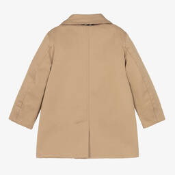 Burberry-Baby Boys Beige Check Reversible Car Coat | Childrensalon