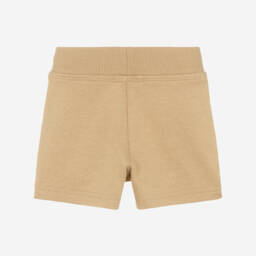 Burberry-Baby Boys Beige Cotton Shorts with Check Trim & EKD Logo | Childrensalon