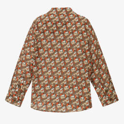 Burberry-Baby Boys Beige Cotton & Silk Shirt | Childrensalon