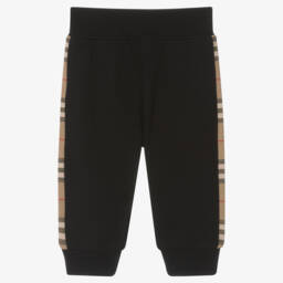Baby Boys Black Cotton Joggers