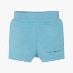 Burberry-Baby Boys Blue Organic Cotton Shorts | Childrensalon