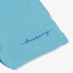 Burberry-Baby Boys Blue Organic Cotton Shorts | Childrensalon