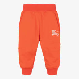 Baby Boys Orange Cotton Joggers