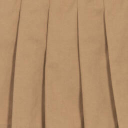 Burberry-Baby Girls Beige Pleated Twill Skirt | Childrensalon