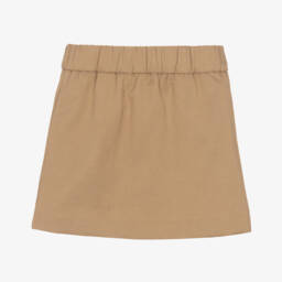 Burberry-Baby Girls Beige Pleated Twill Skirt | Childrensalon