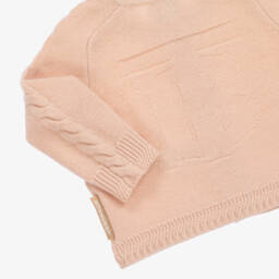 Burberry-Baby Girls Pink Cashmere Trouser Set | Childrensalon