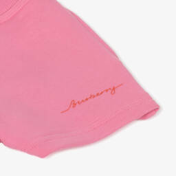 Burberry-Baby Girls Pink Organic Cotton Shorts | Childrensalon