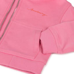 Burberry-Baby Girls Pink Organic Cotton Zip-Up Top | Childrensalon