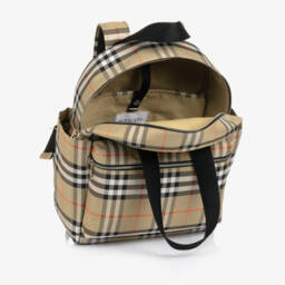 Burberry-Beige Burberry Check Changing Backpack (40cm) | Childrensalon
