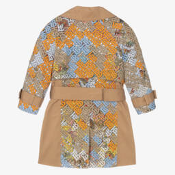 Burberry-Beige Monogram Trench Coat | Childrensalon