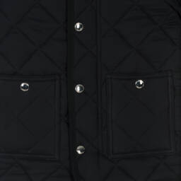 Burberry-Black Quilted Vintage Check Baby Coat | Childrensalon