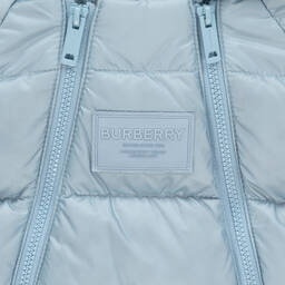 Burberry-Blue & Vintage Check Baby Snowsuit | Childrensalon