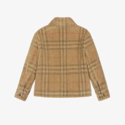 Burberry-Boys Beige Check Corduroy Jacket | Childrensalon