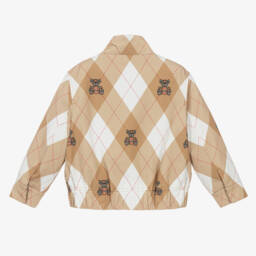 Burberry-Boys Beige Cotton Argyle Jacket | Childrensalon