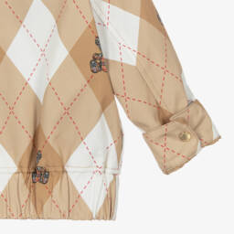 Burberry-Boys Beige Cotton Argyle Jacket | Childrensalon