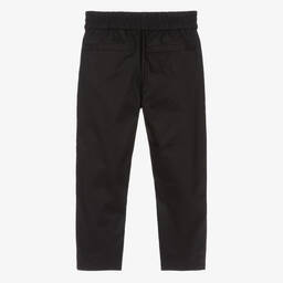 Burberry-بنطلون قطن تويل لون أسود للأولاد | Childrensalon