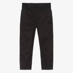 Burberry-بنطلون قطن تويل لون أسود للأولاد | Childrensalon