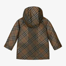 Burberry-Girls Beige Vintage Check Raincoat | Childrensalon