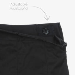 Burberry-Girls Black Cotton EKD Skirt | Childrensalon