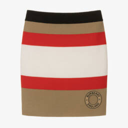 Burberry-Girls Icon Stripe Merino Wool Skirt | Childrensalon