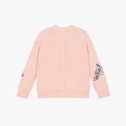 Burberry-كارديغان صوف محبوك لون زهري للبنات  | Childrensalon