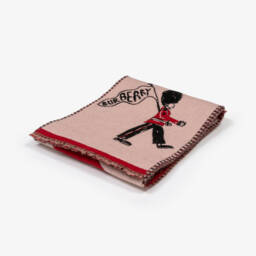 Burberry-Girls Pink & Red King's Guard Wool Scarf | Childrensalon