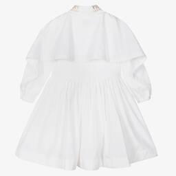 Burberry-Girls White Cotton Shirt Dress | Childrensalon