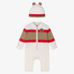 Burberry-Icon Stripe Knitted Wool Baby Trouser Set  | Childrensalon
