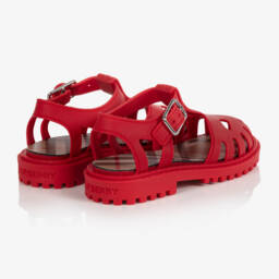 Burberry-Red Rubber Sandals | Childrensalon