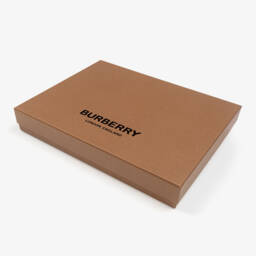 Burberry-White & Beige Cotton EKD Babysuit Set | Childrensalon