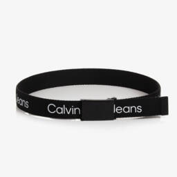 Calvin Klein-Black & White Logo Web Belt | Childrensalon