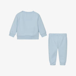 Calvin Klein-Blue Cotton Monogram Baby Tracksuit | Childrensalon
