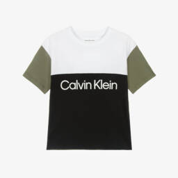 Boys Black Cotton Colour Block T-Shirt