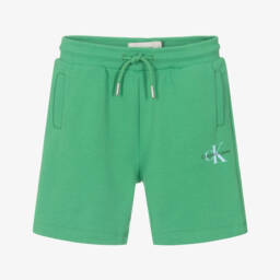 Boys Green CK Jersey Shorts