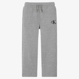 Boys Grey Marl Straight-Leg Joggers